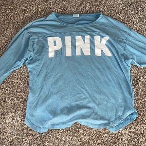 light blue pink cute shirt
